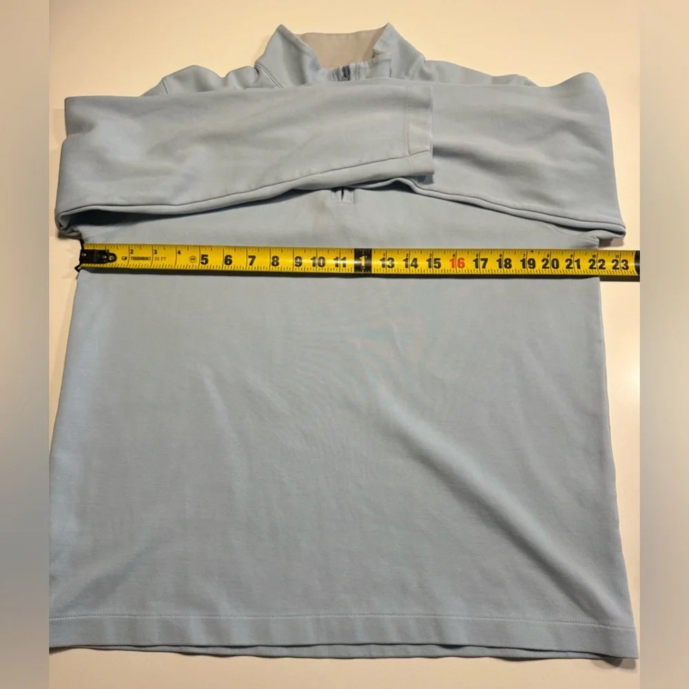 BONOBOS Men Size L Blue Quarter Zip Sweatshirt Long Sleeve Cotton Blend Slim Fit - Picture 5 of 7